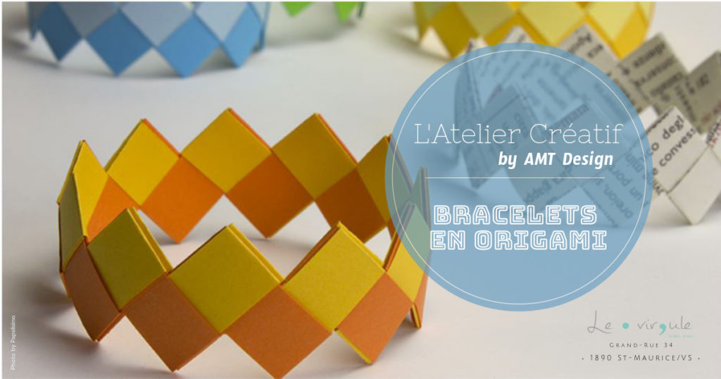 bracelet, origami, diy, atelier, enfants, amt design