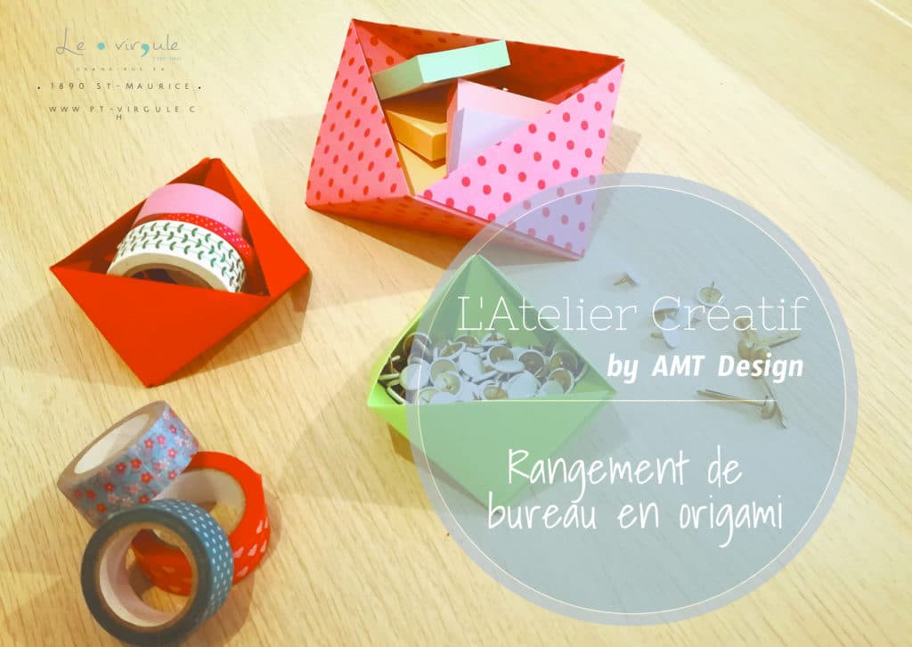 boîtes de rangement bureau en origami