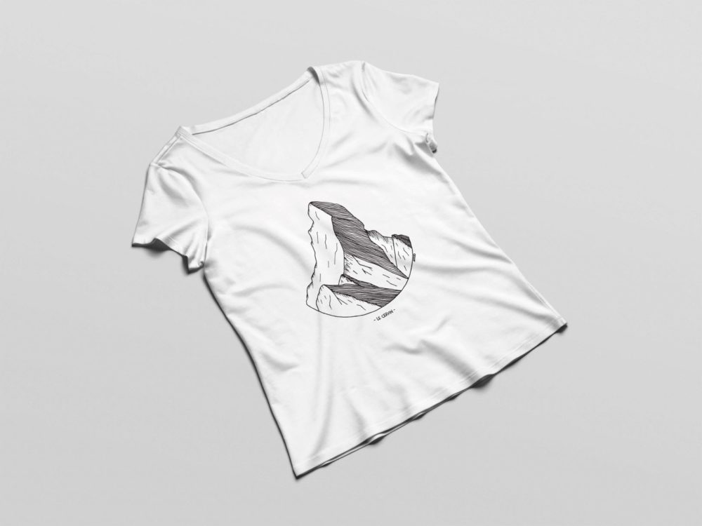 T-shirt blanc Le Cervin by AMT Design