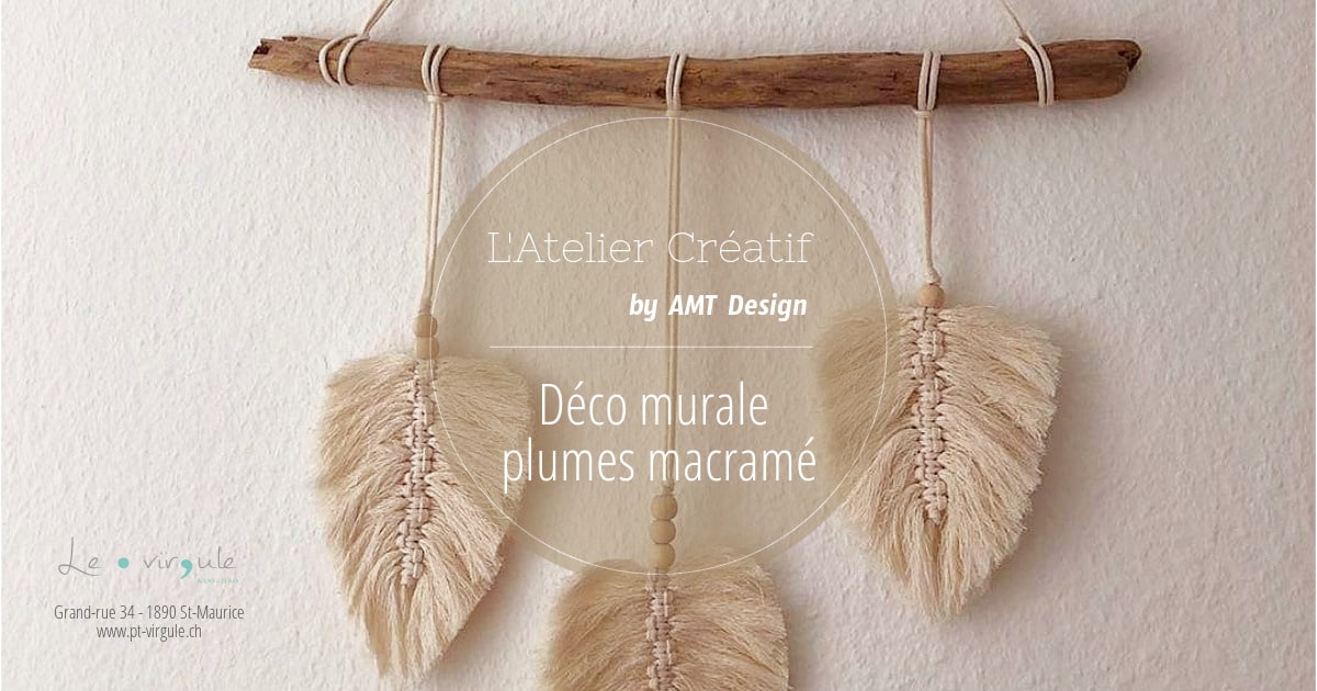 Atelier créatif Plumes en macramé